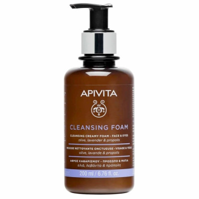 APIVITA FACE CLEASING FOAM OLIVE AND LAVENDER FACE&EYES 300ml