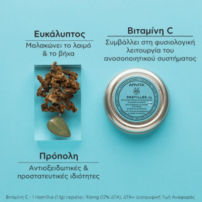 APIVITA PASTILLES ΕΥΚΑΛΥΠΤΟΣ&ΠΡΟΠΟΛΗ 45g
